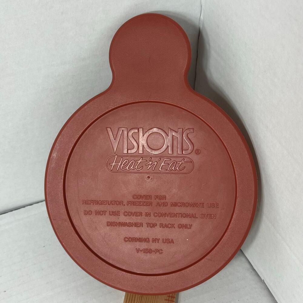 Vintage Corning Visions Amber Glass Heat 'n' Eat Dish w/ Lid V 150 PC